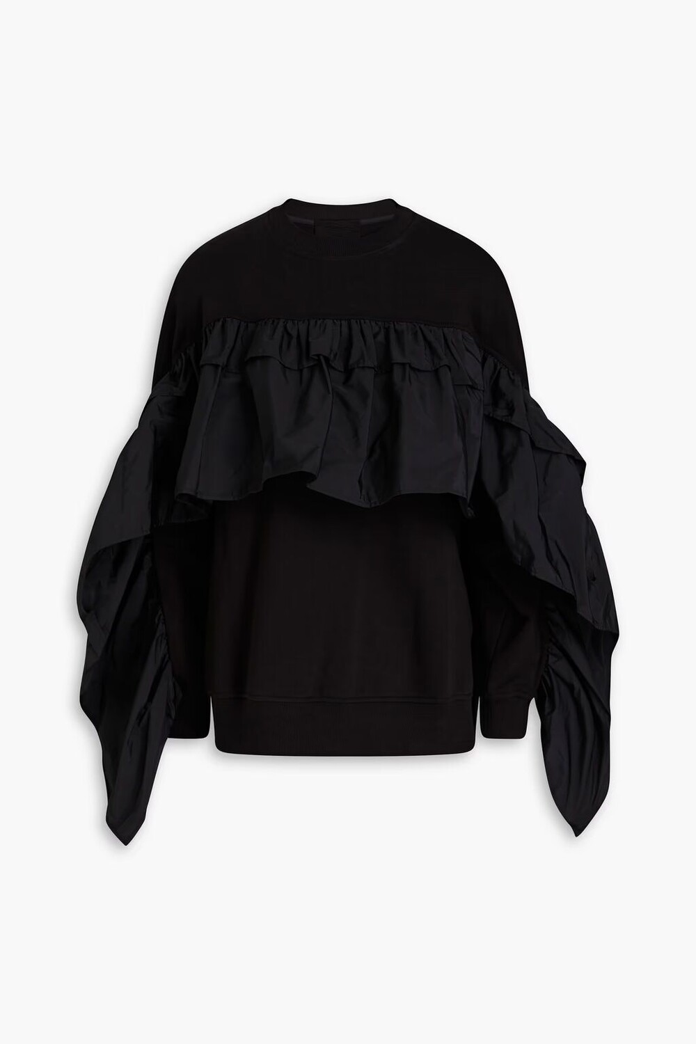 

Толстовка из французского хлопка с рюшами Redvalentino, черный