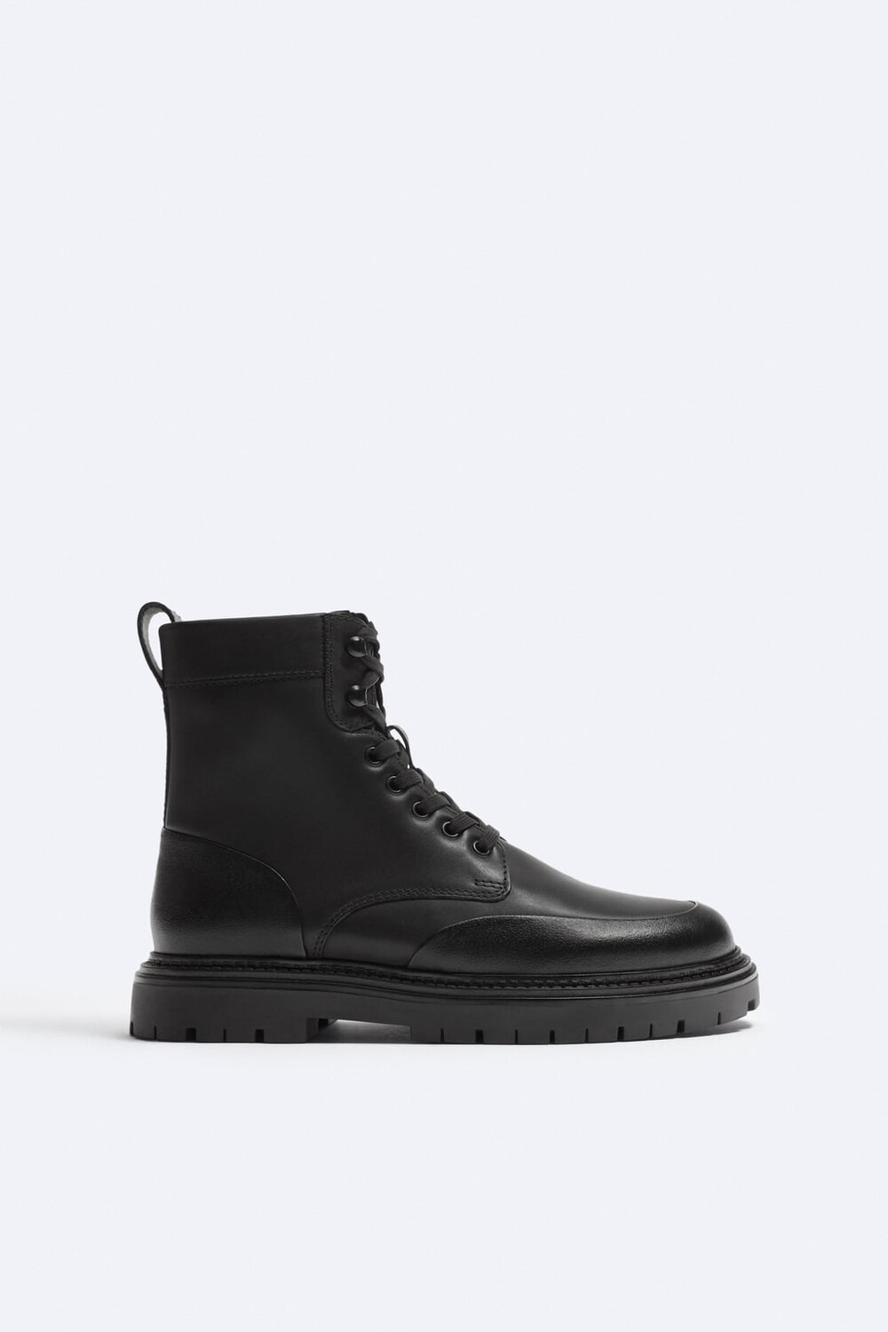 

Сапоги из меха и кожи ZARA, черный