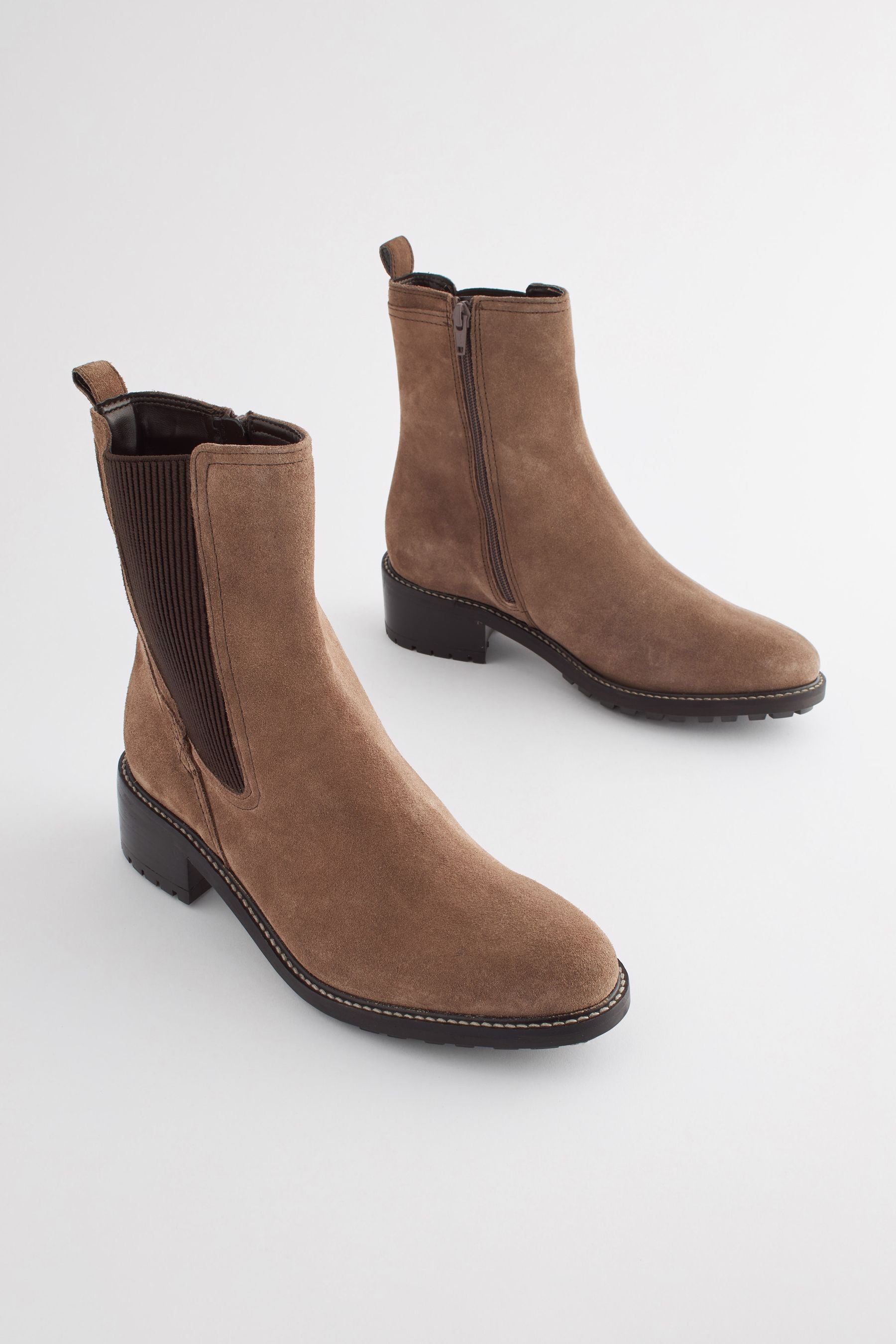 Ботинки челси Forever Comfort Next, коричневый кожаные ботинки челси forever comfort на блочном каблуке ботильоны и ботинки next коричневый