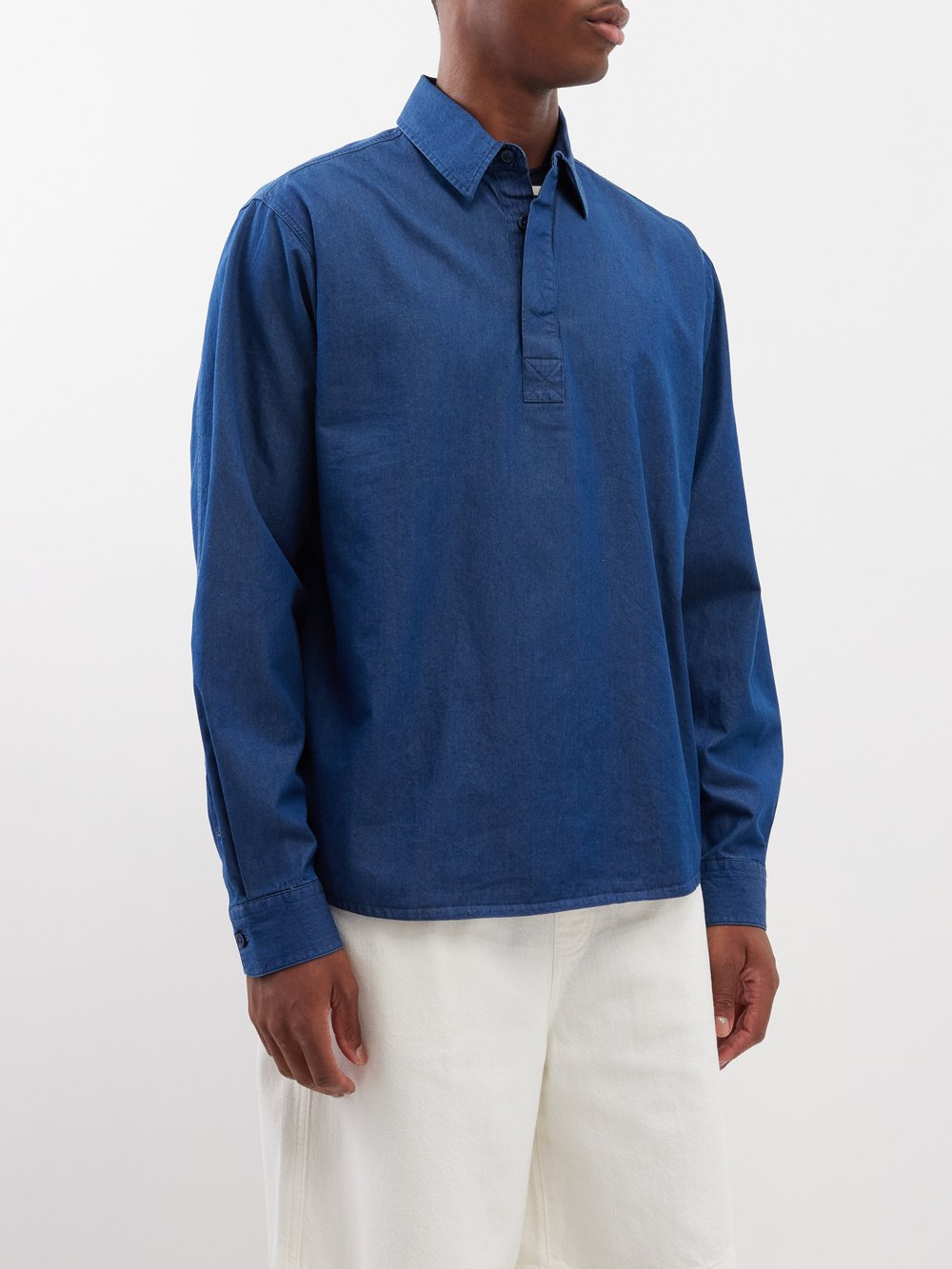 Джинсовая рубашка для регби shanklin Orlebar Brown, синий фото