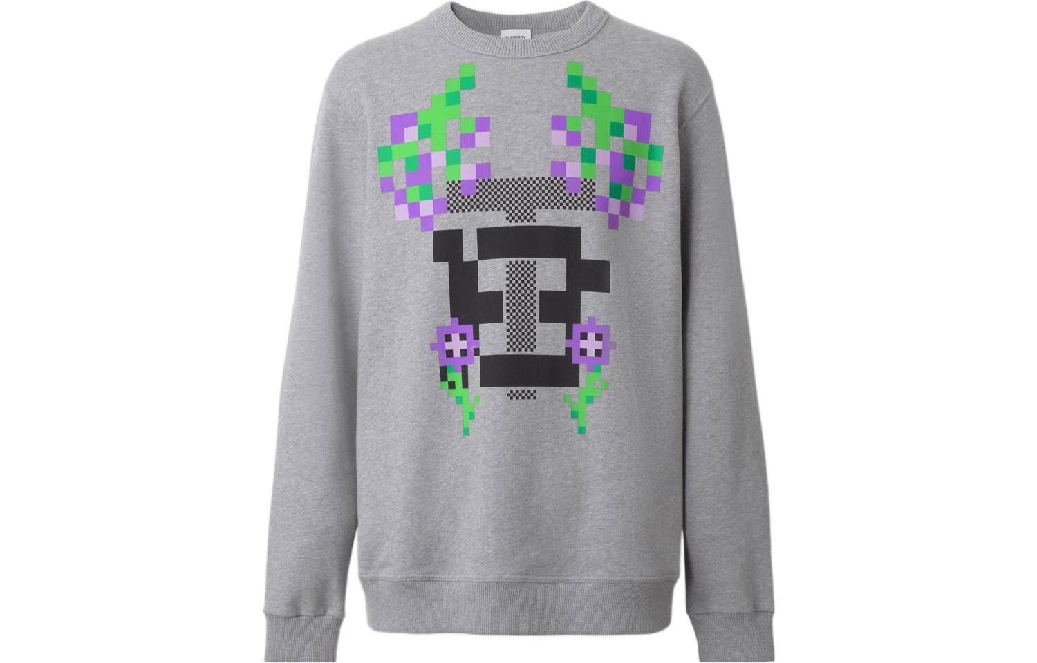

Свитшот из хлопка с принтом монограммы X Minecraft Burberry, серый