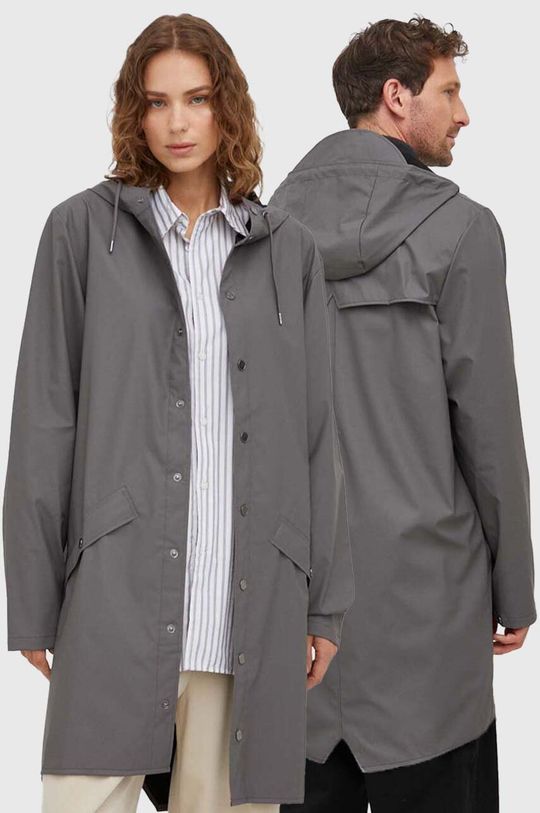 Водонепроницаемая куртка 12020 Куртки Rains, серый синяя водонепроницаемая длинная куртка с капюшоном rains 12020