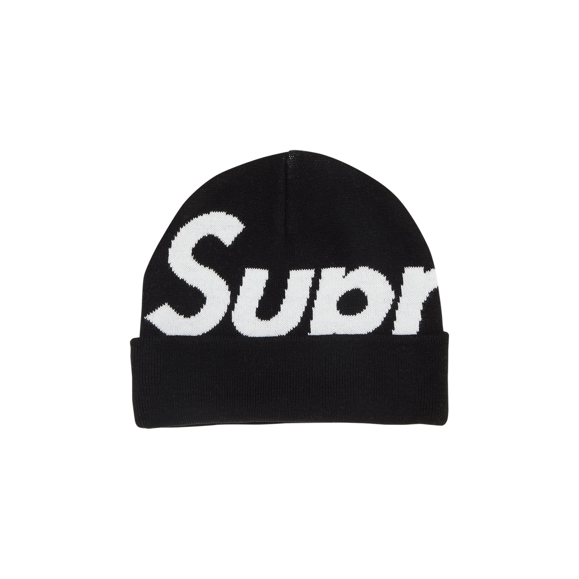 Шапка-бини Supreme с большим логотипом, черная