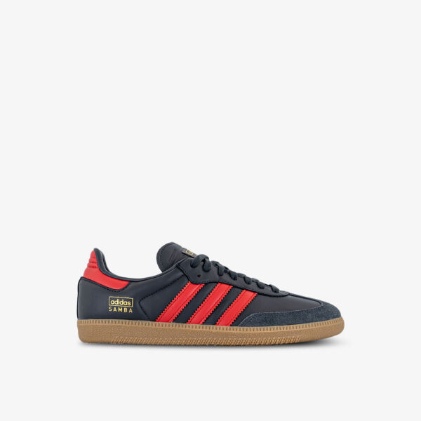 

Кожаные низкие кеды samba og с логотипом Adidas, цвет carbon better