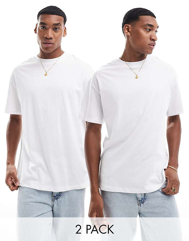 

Jack & Jones — комплект из 2 белых футболок оверсайз