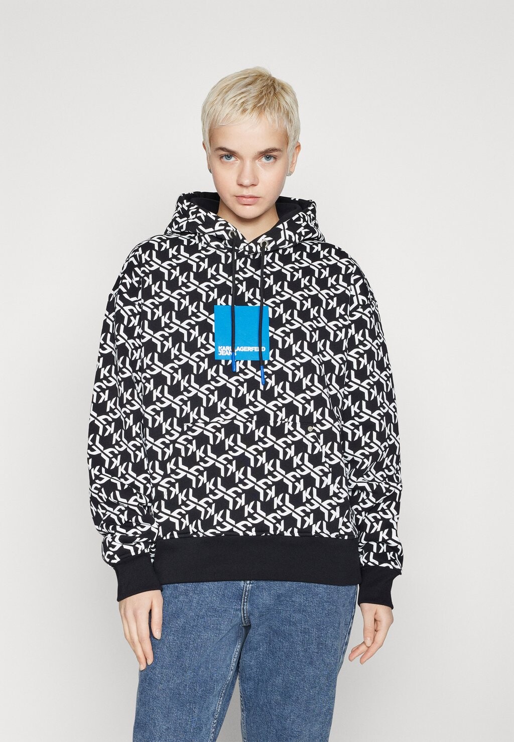 

Толстовка Karl Lagerfeld Jeans RELAXED MONOGRAM HOODY, цвет black/white