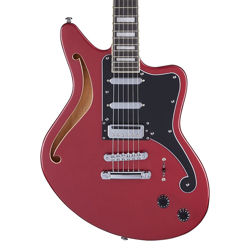 Электрогитара D'Angelico Premier Bedford SH Semi Hollow Body Electric Guitar, Oxblood w/Bag