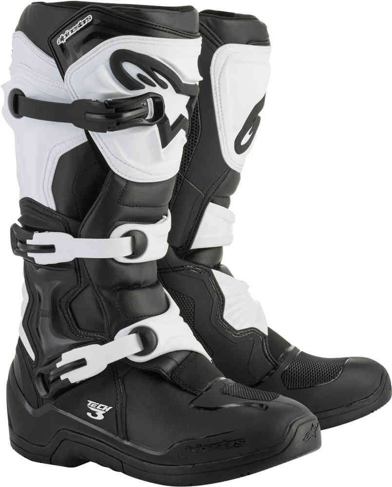 Ботинки для мотокросса Tech 3 Alpinestars, черно-белый молодежные ботинки для мотокросса tech 3s alpinestars белый черный