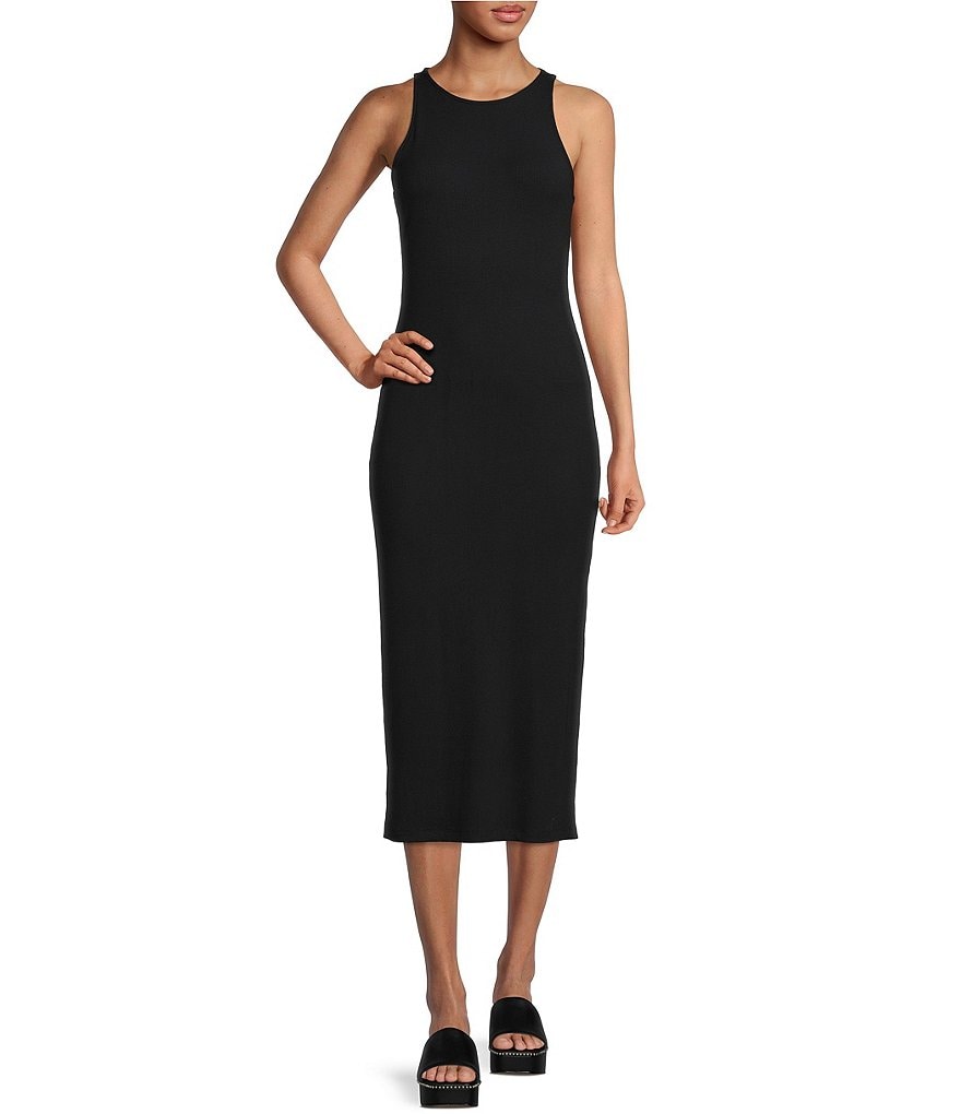 Облегающее платье-футляр в рубчик Gianni Bini Racer, черный цена и фото