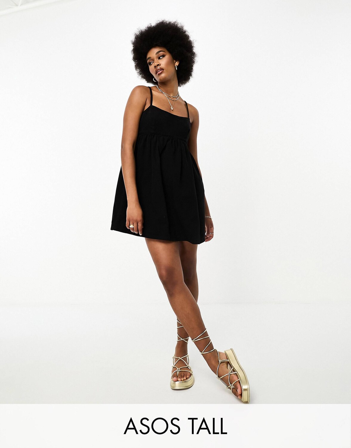 

Черное выбеленное джинсовое платье мини на бретельках ASOS DESIGN Tall ASOS Tall