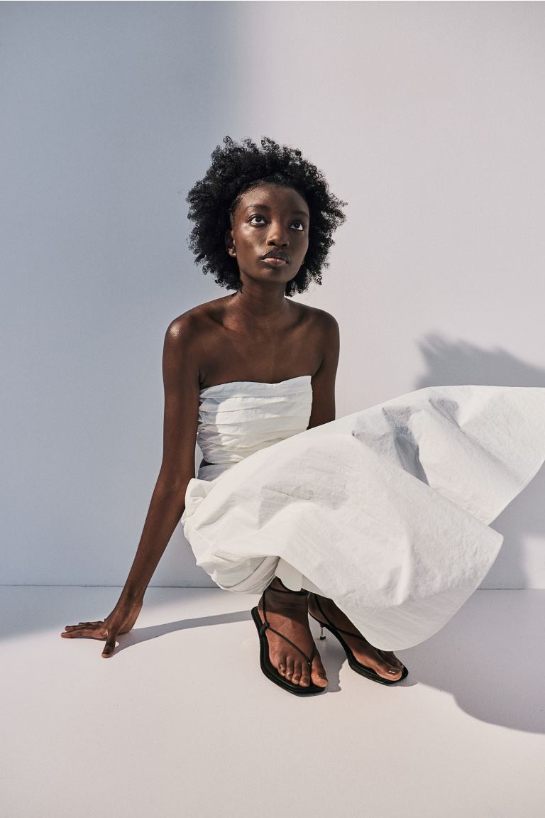 Нейлоновая юбка-солнце H&M, белый