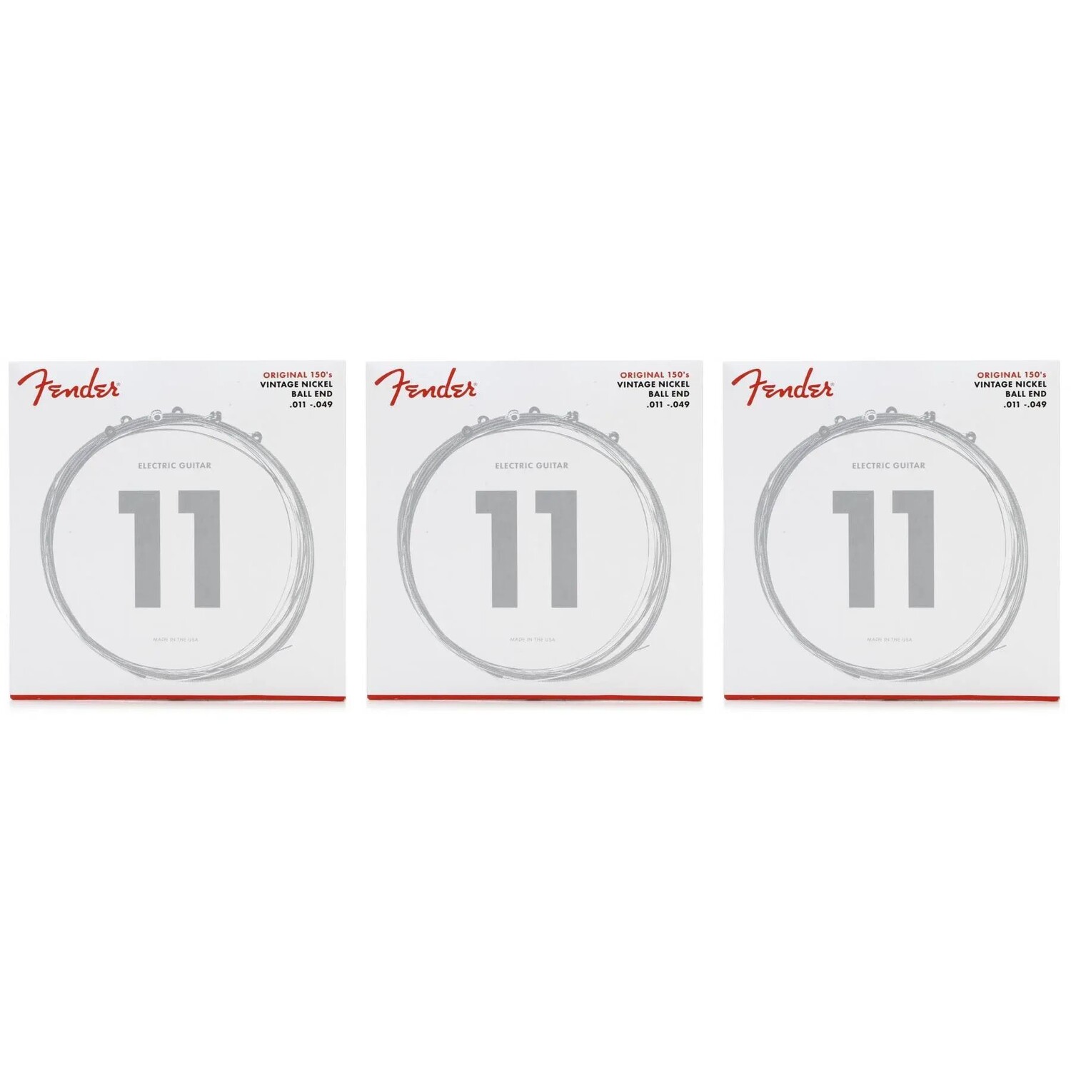 

Оригинальные электрические струны Fender 150M из чистого никеля — .011-.049, средние (3 шт.)