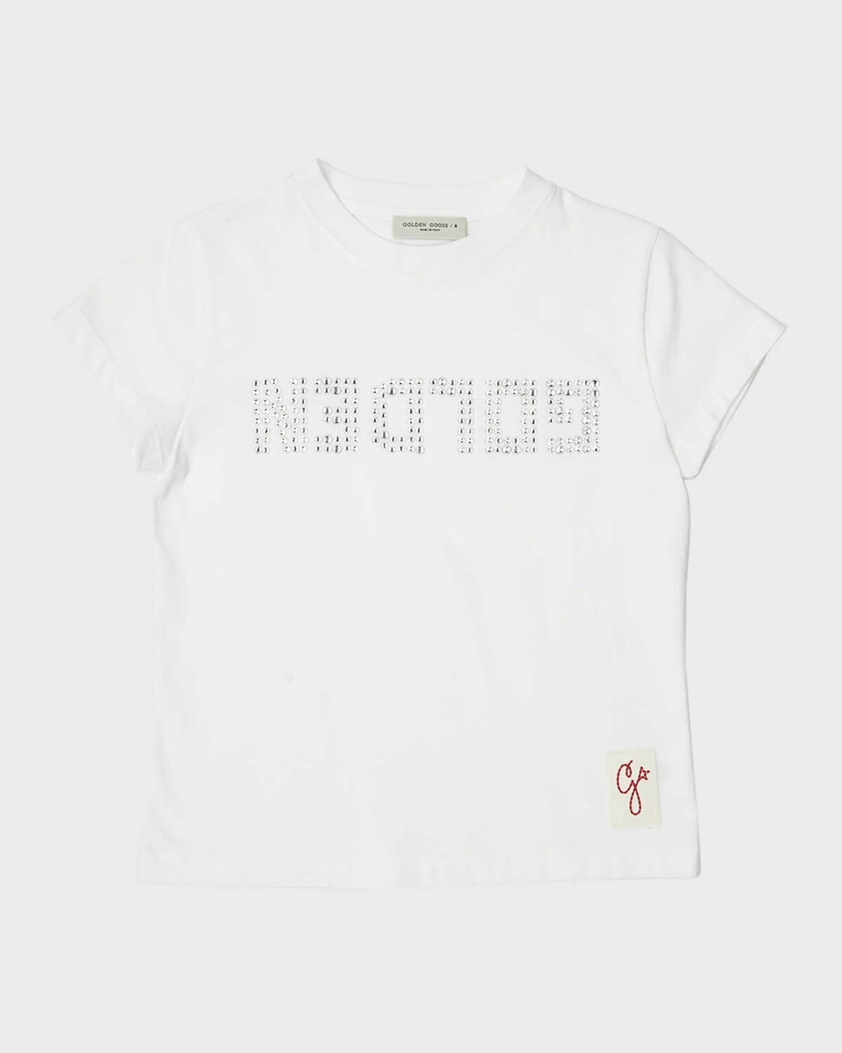 

Футболка с логотипом Crystalized для девочек, размер 4–10 Golden Goose, цвет Optic White
