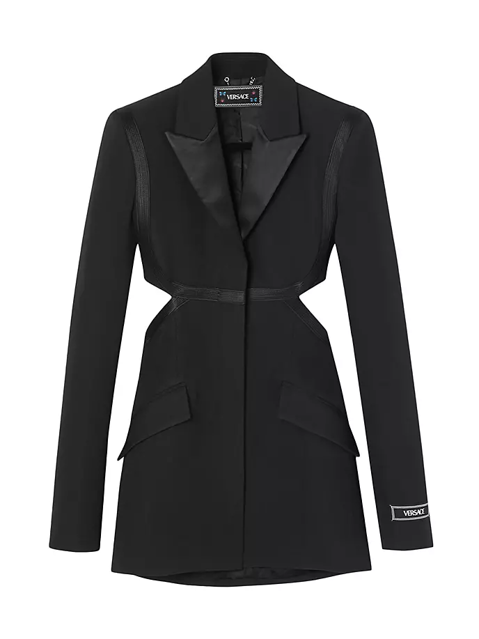 

Шерстяная куртка с вырезами Versace, черный