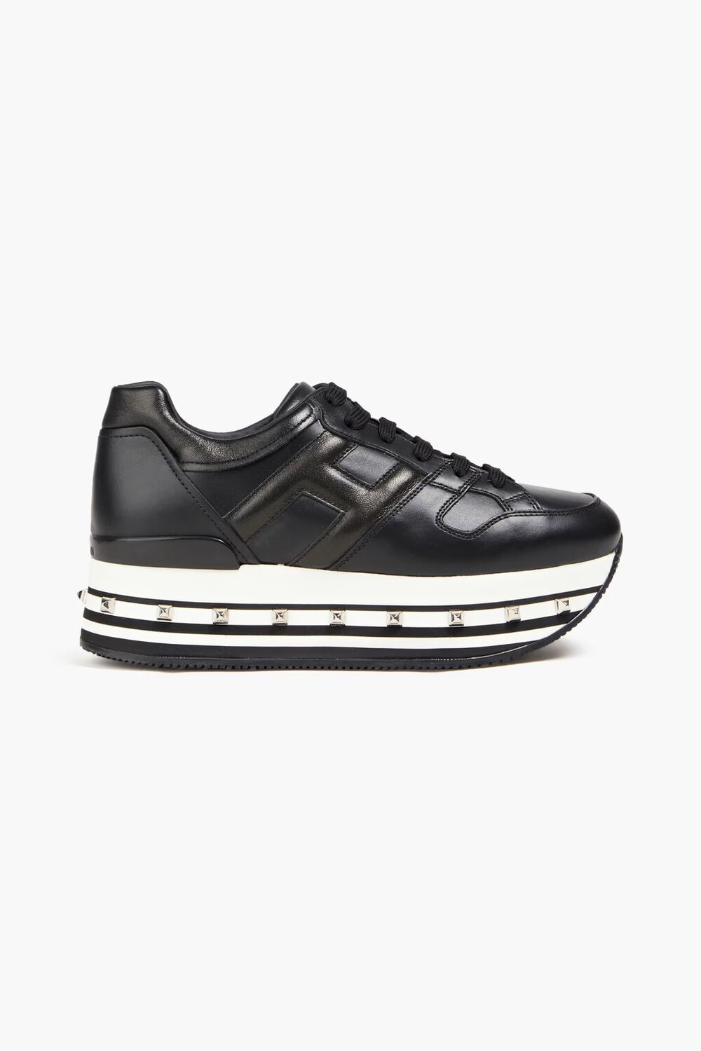 

Кроссовки на платформе с заклепками Hogan, черный