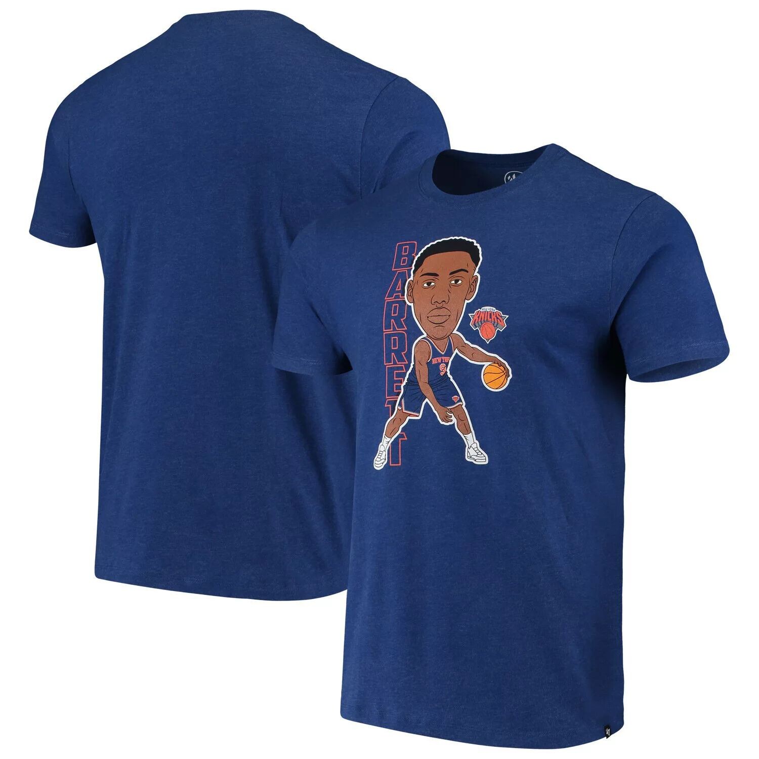 

Мужская синяя футболка с принтом RJ Barrett '47 New York Knicks Bobblehead, Синий