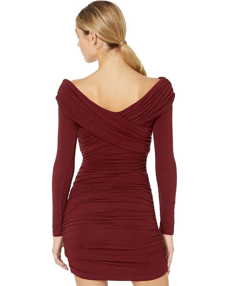 цена Платье MONROW Supersoft Off Shoulder Shirred Dress, цвет Rhubarb
