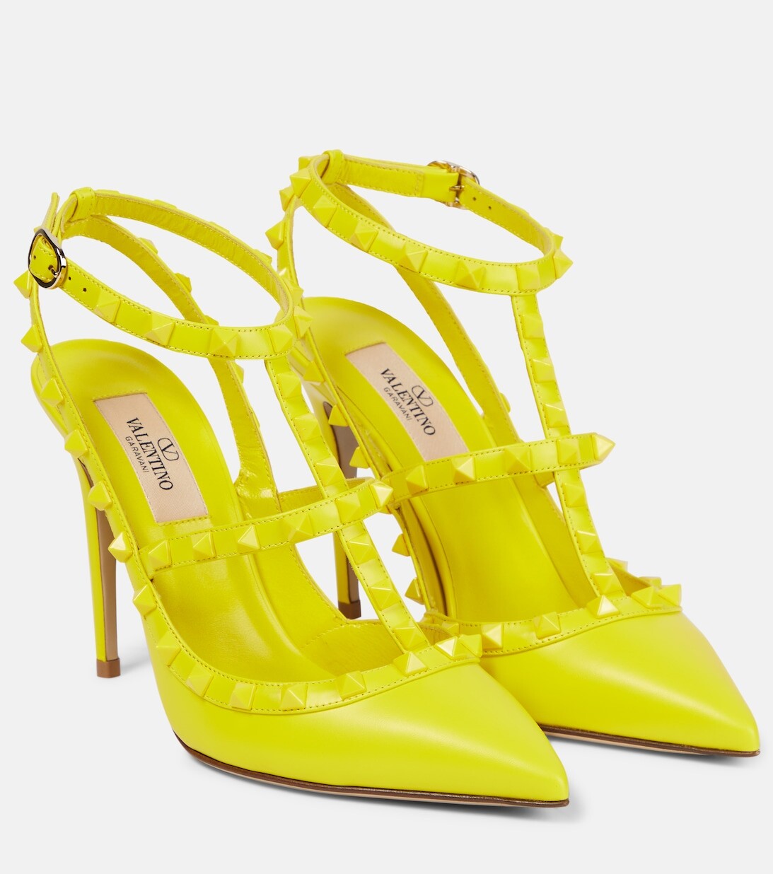 

Кожаные туфли Rockstud Valentino Garavani, бежевый