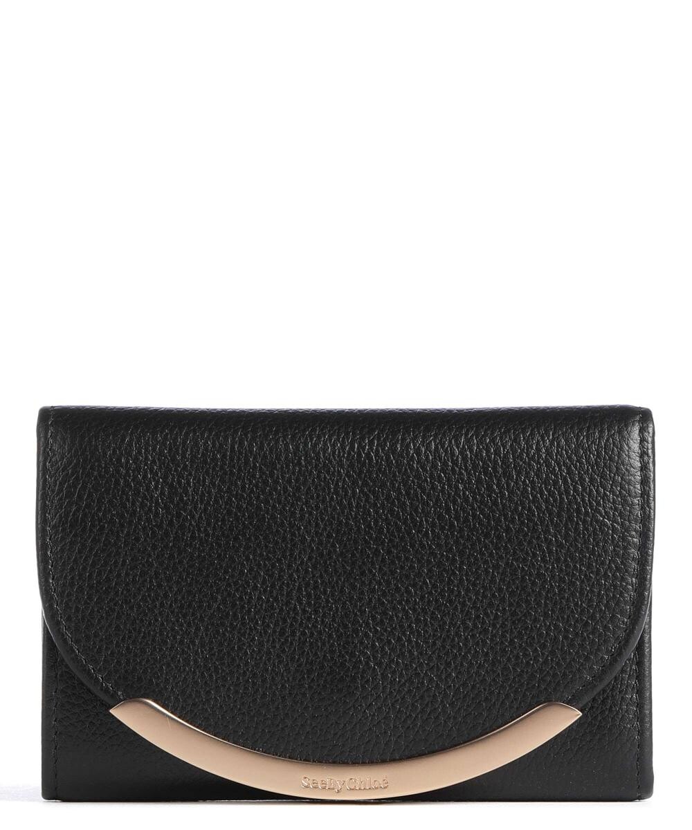 

Кошелек Lizzie из мелкозернистой яловой кожи See By Chloé, черный