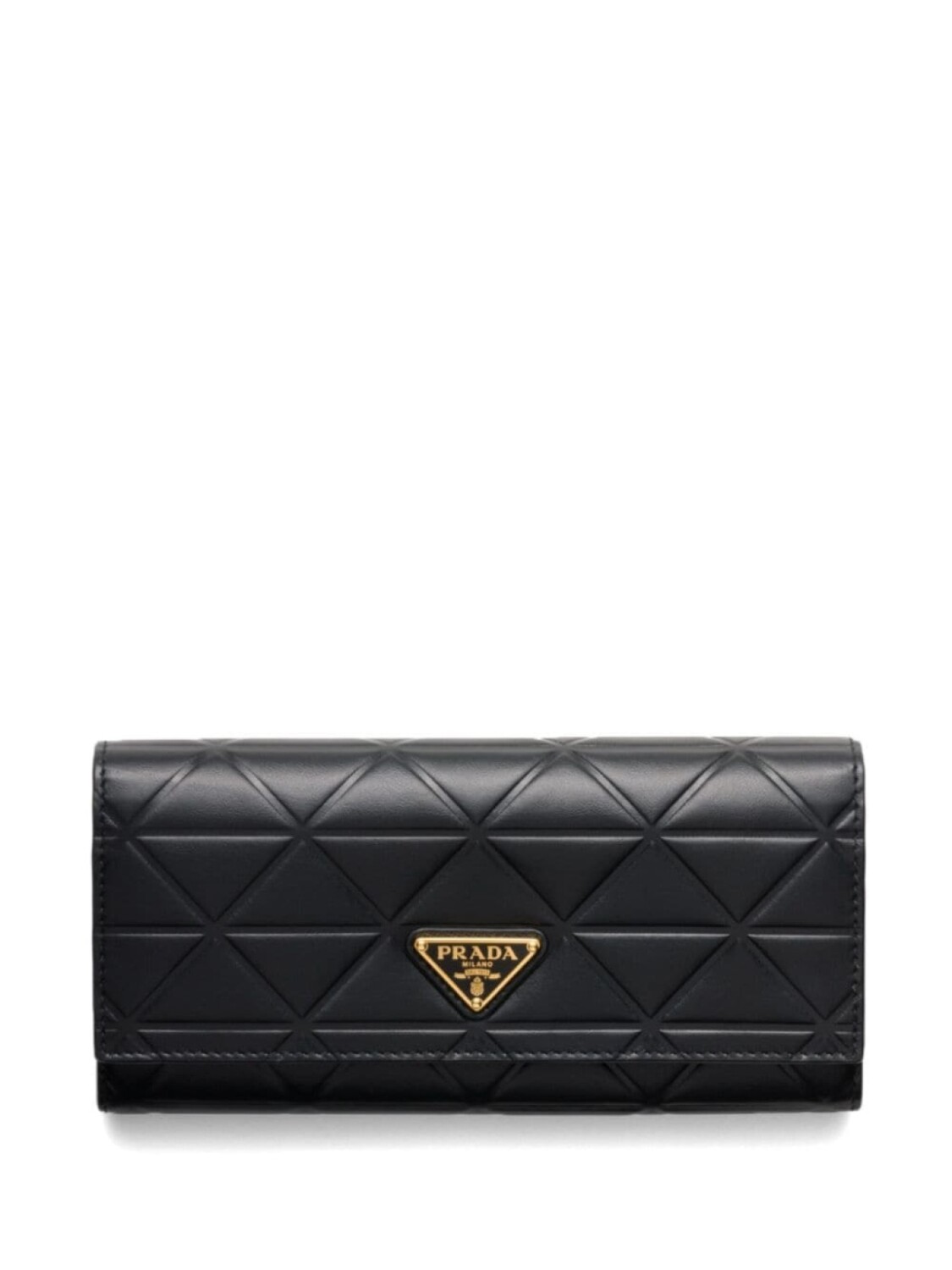 

Prada большой кожаный кошелек с треугольным мотивом, черный