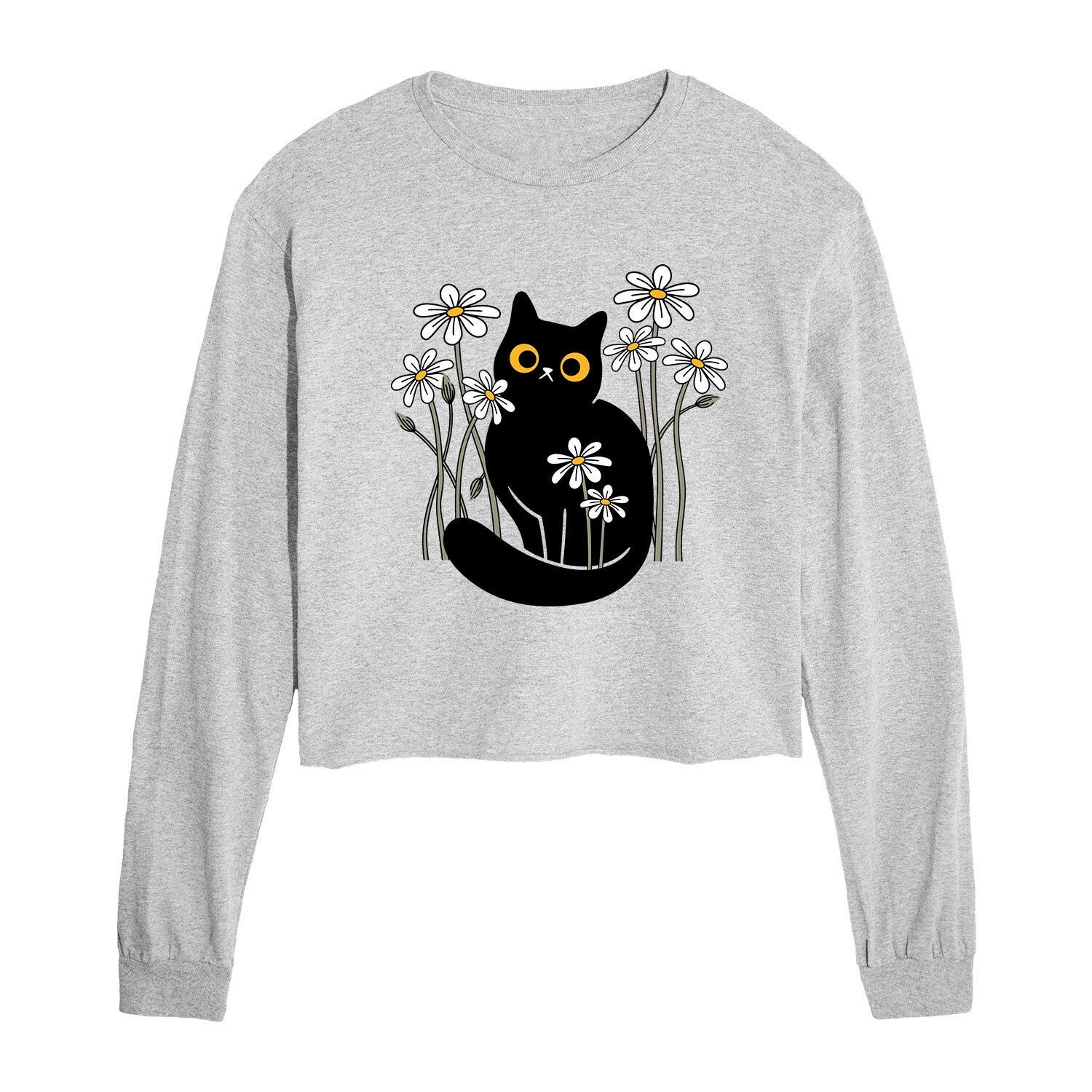 

Юниорская модель Black Cat с укороченным длинным рукавом и ромашками Licensed Character