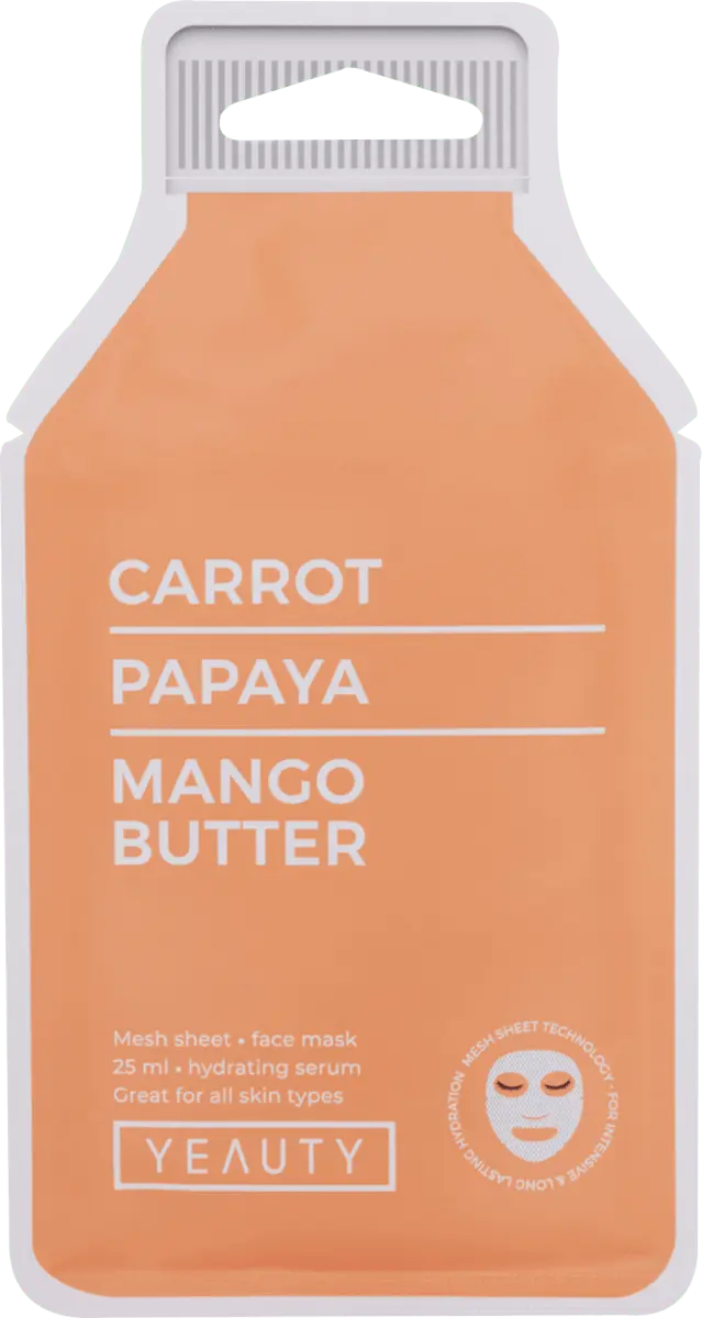 

Тканевая маска с маслом моркови-папайи-манго 1 шт. Yeauty