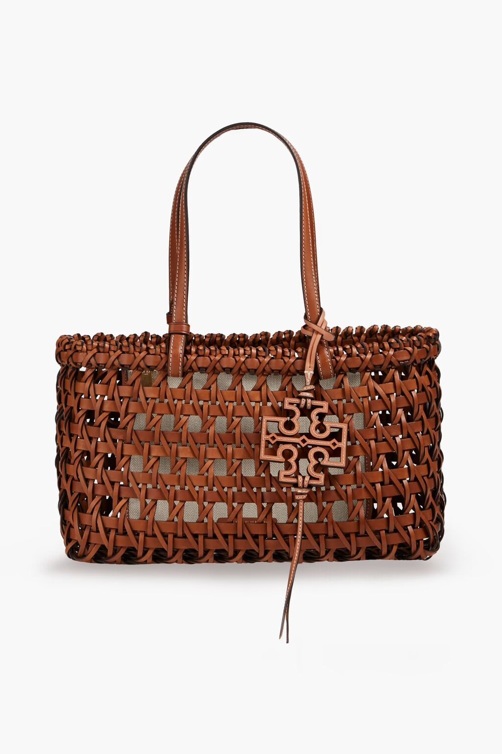 

Сумка-тоут McGraw из плетеной кожи Tory Burch, цвет Tan