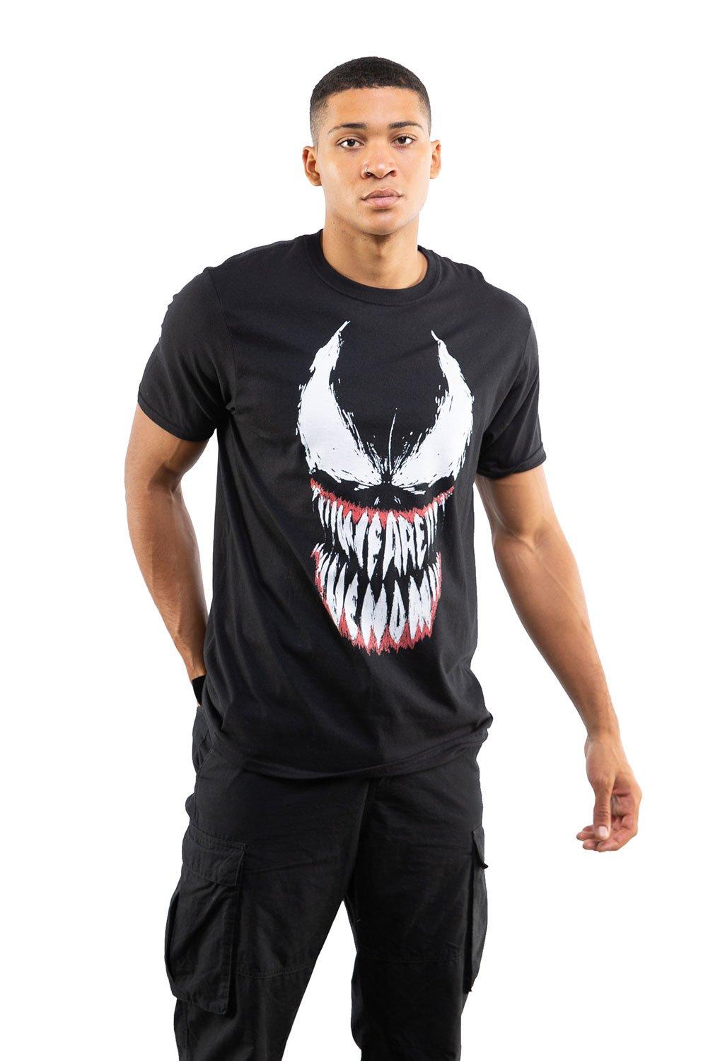 Хлопковая футболка Venom Teeth Marvel, черный