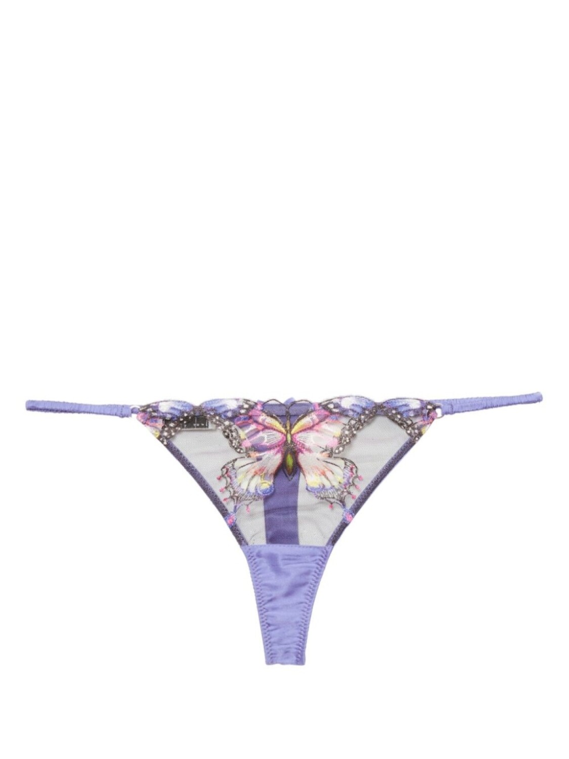 

Fleur Du Mal трусы-стринги с вышивкой Butterfly, фиолетовый