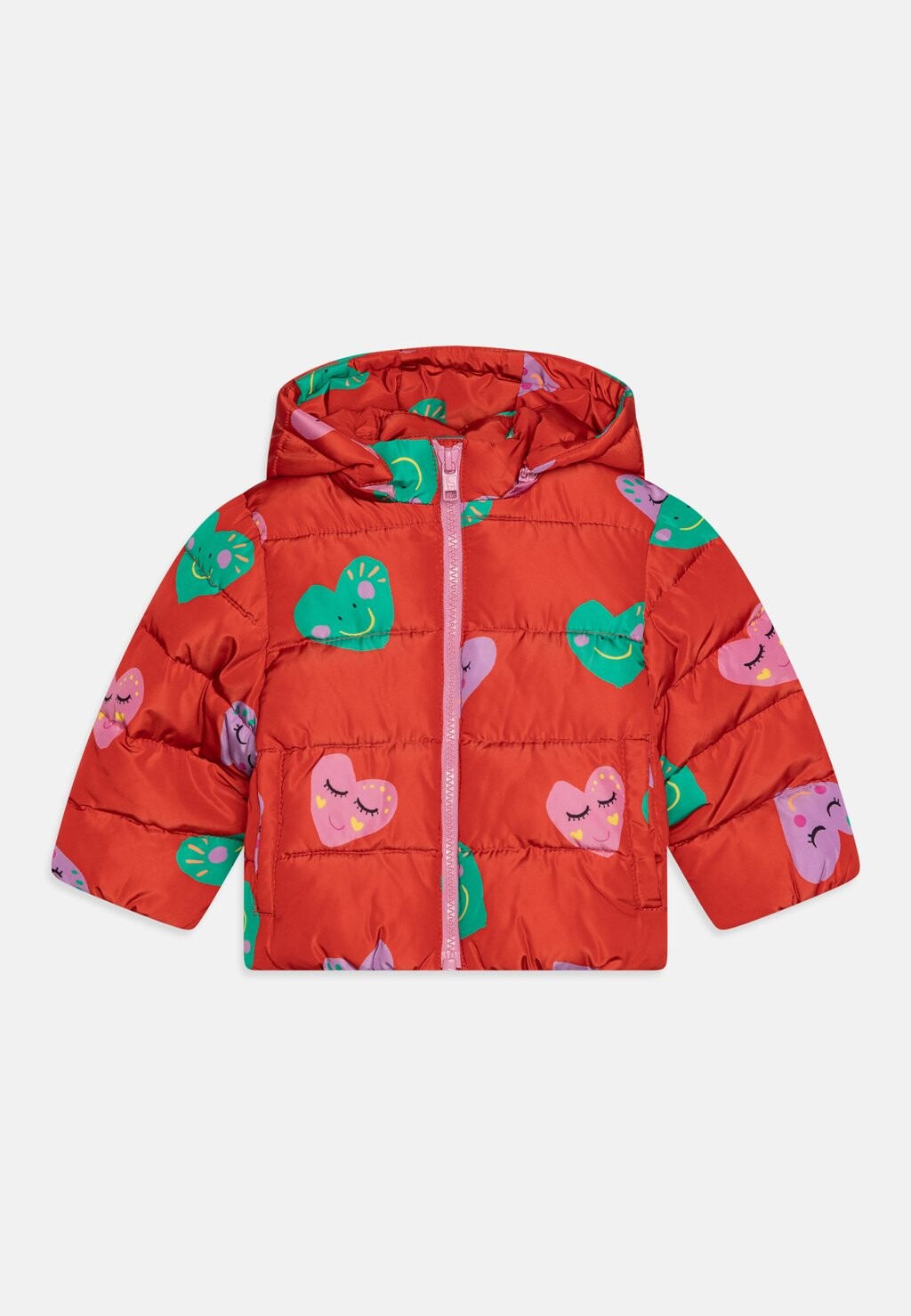 

Куртка зимняя Puffer Smiling Hearts Base Baby Girl Stella McCartney Kids, цвет rosso/multicolor