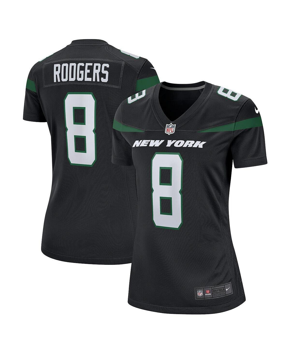 

Женская черная игровая майка Aaron Rodgers New York Jets Nike, черный