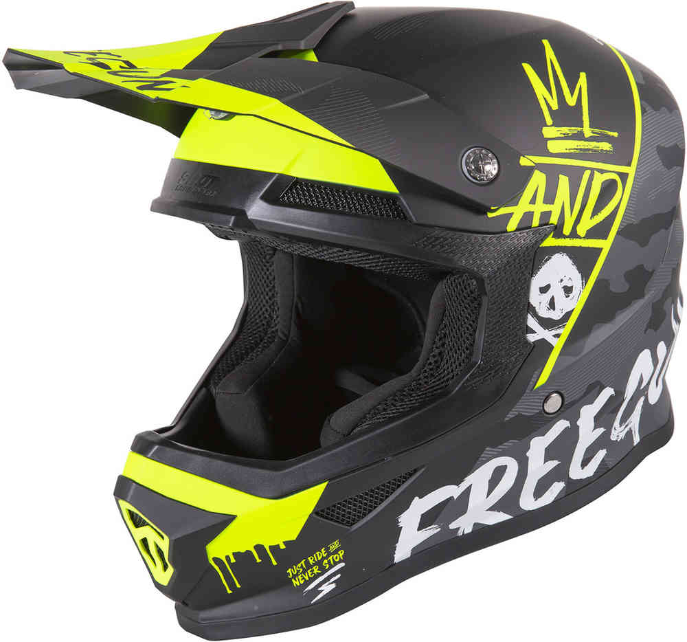 XP4 Камуфляжный шлем для мотокросса Freegun, флуоресцентный желтый шлем freegun xp4 maniac для мотокросса черный желтый красный