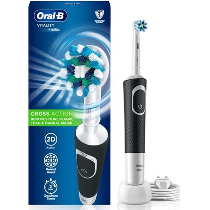 

Перезаряжаемая электрическая зубная щетка Oral B Vitality Criss Cross, черная, Oral-B