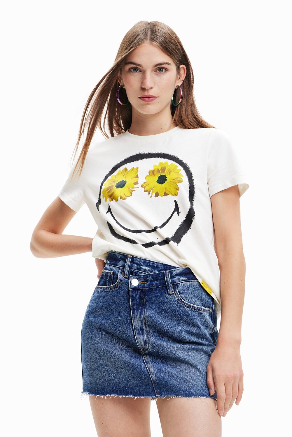

Футболка с принтом Desigual, белый