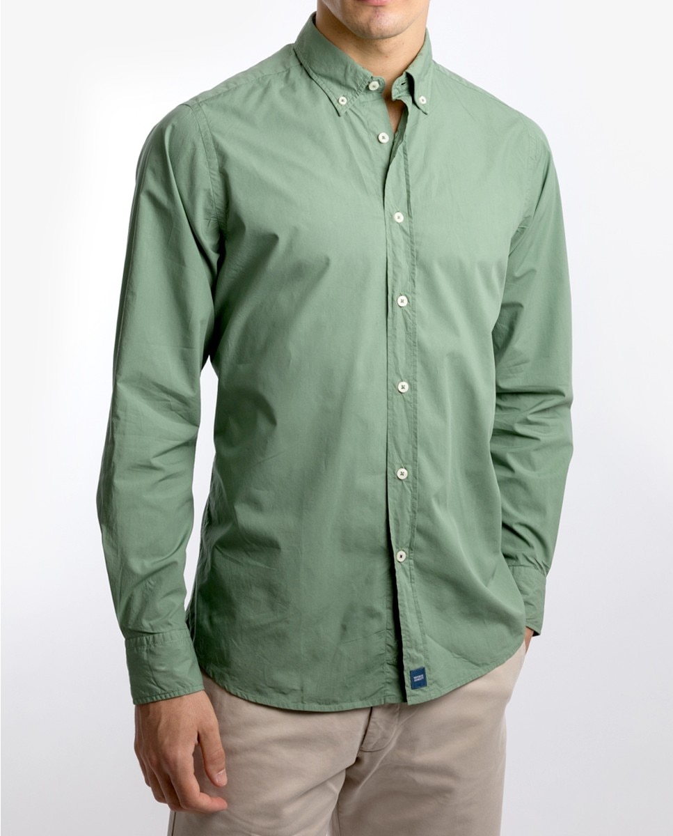 цена Однотонная мужская повседневная рубашка оливкового цвета Wickett Jones, зеленый
