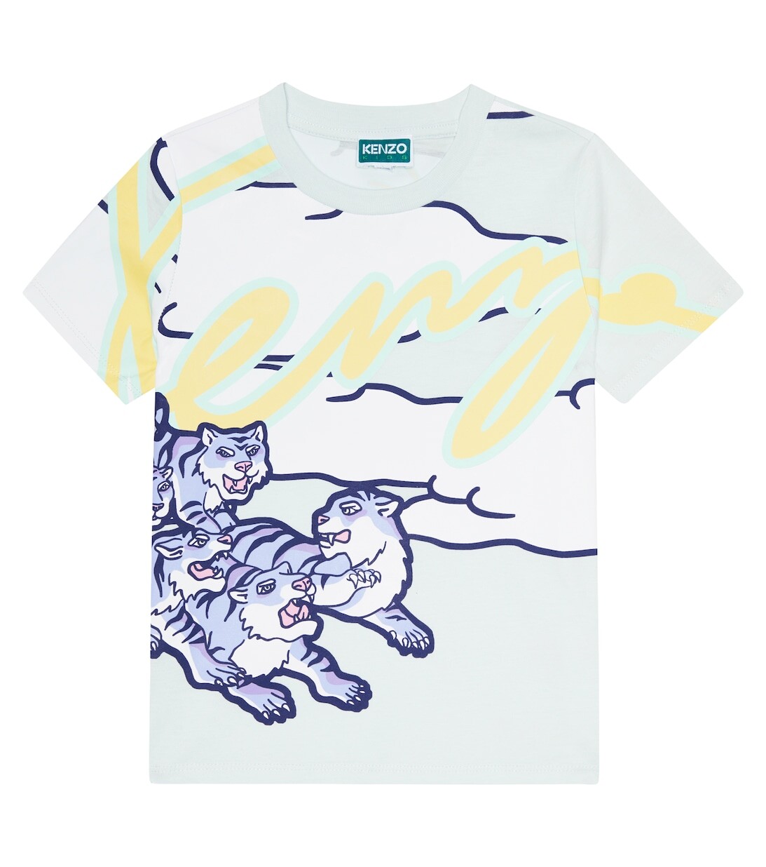 

Хлопковая футболка с принтом Kenzo, синий