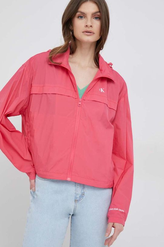 Ветрозащитная куртка Calvin Klein Jeans, розовый ветровка calvin klein демисезон лето размер 56 1 синий
