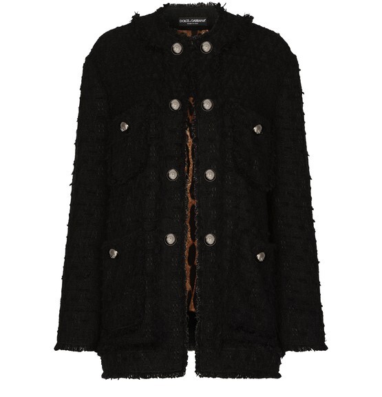 

Однобортный жакет в технике раши Dolce & Gabbana, черный
