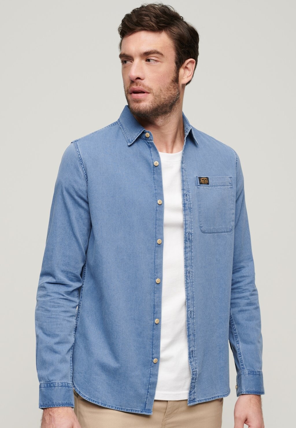 

Рубашка LONG SLEEVE Superdry, Светло-синий