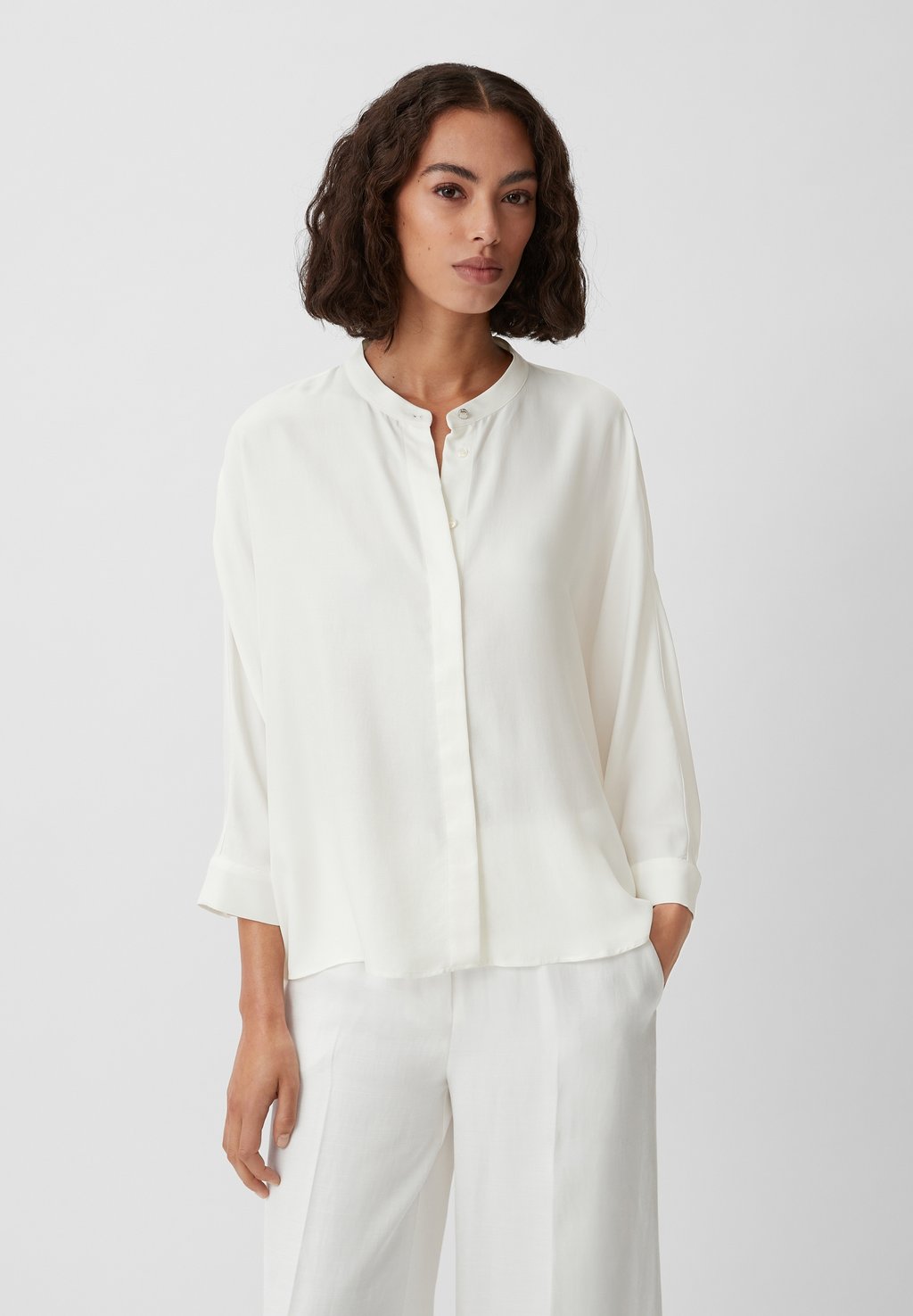 Блузка-рубашка comma, цвет weiß