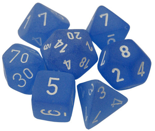 

Аксессуары Chessex Chessex Dice Set: Frosted Blue w/White (7)