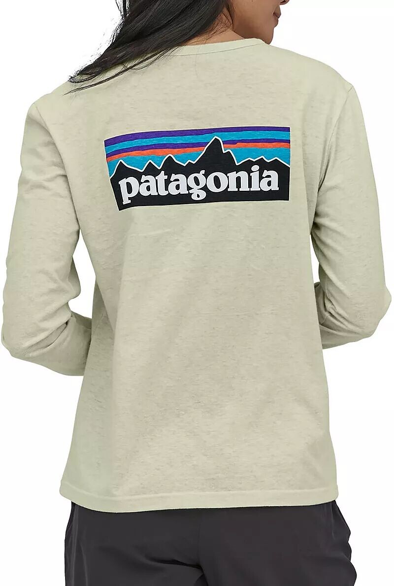 

Женская футболка Patagonia P-6 с длинным рукавом и логотипом Responsibili