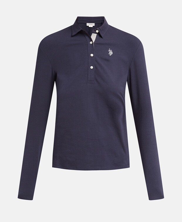 

Рубашка-поло с длинными рукавами U.S. Polo Assn., темно-синий