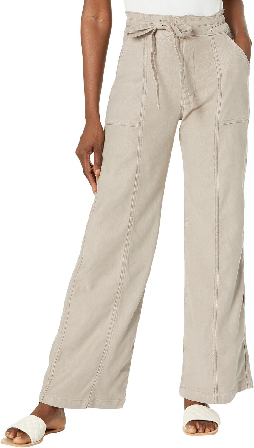 

Широкие брюки с завязками на талии Hudson Jeans, цвет Moonrock