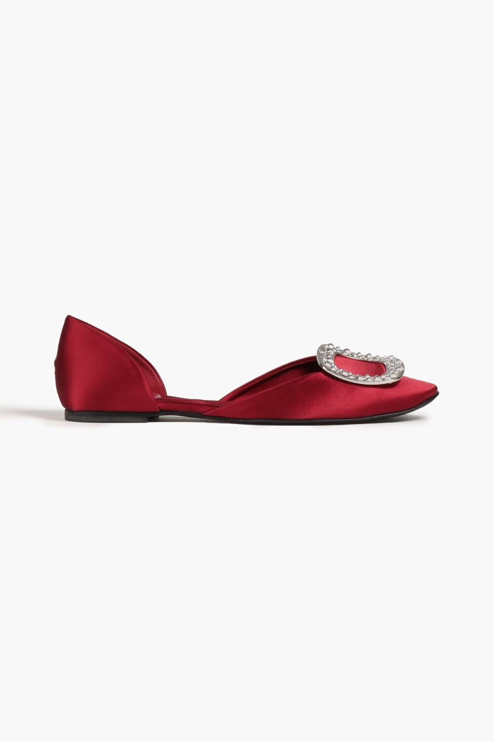 

Атласные балетки с пряжками Roger Vivier, бордовый