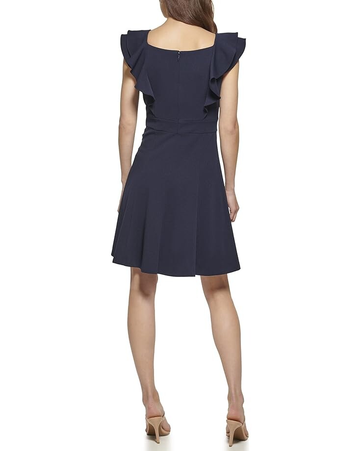 

Платье DKNY Double Ruffle Sleeve Dress, цвет Midnight Ivory