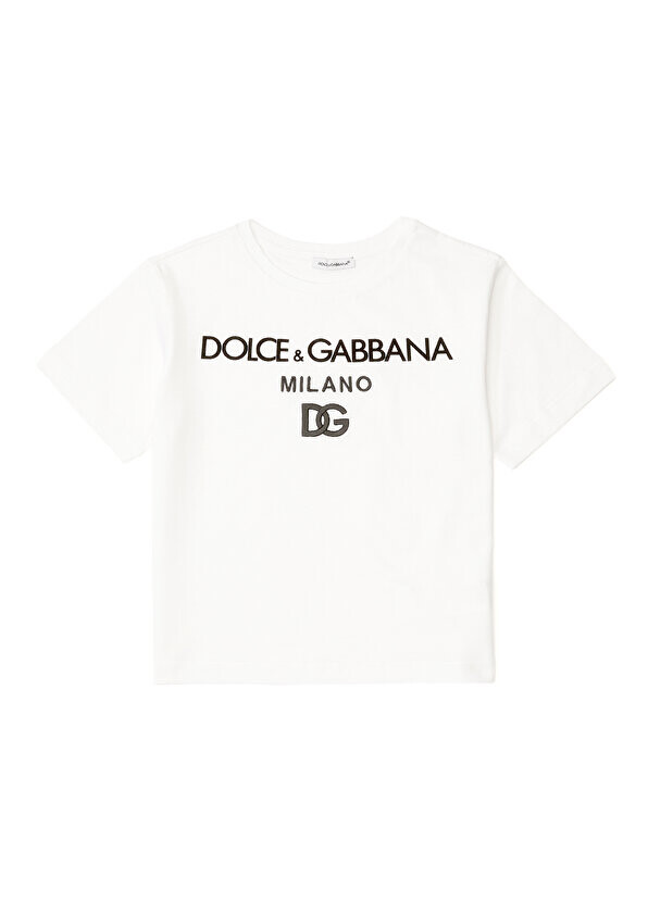 

Белая футболка с логотипом для мальчика Dolce&Gabbana, Белый