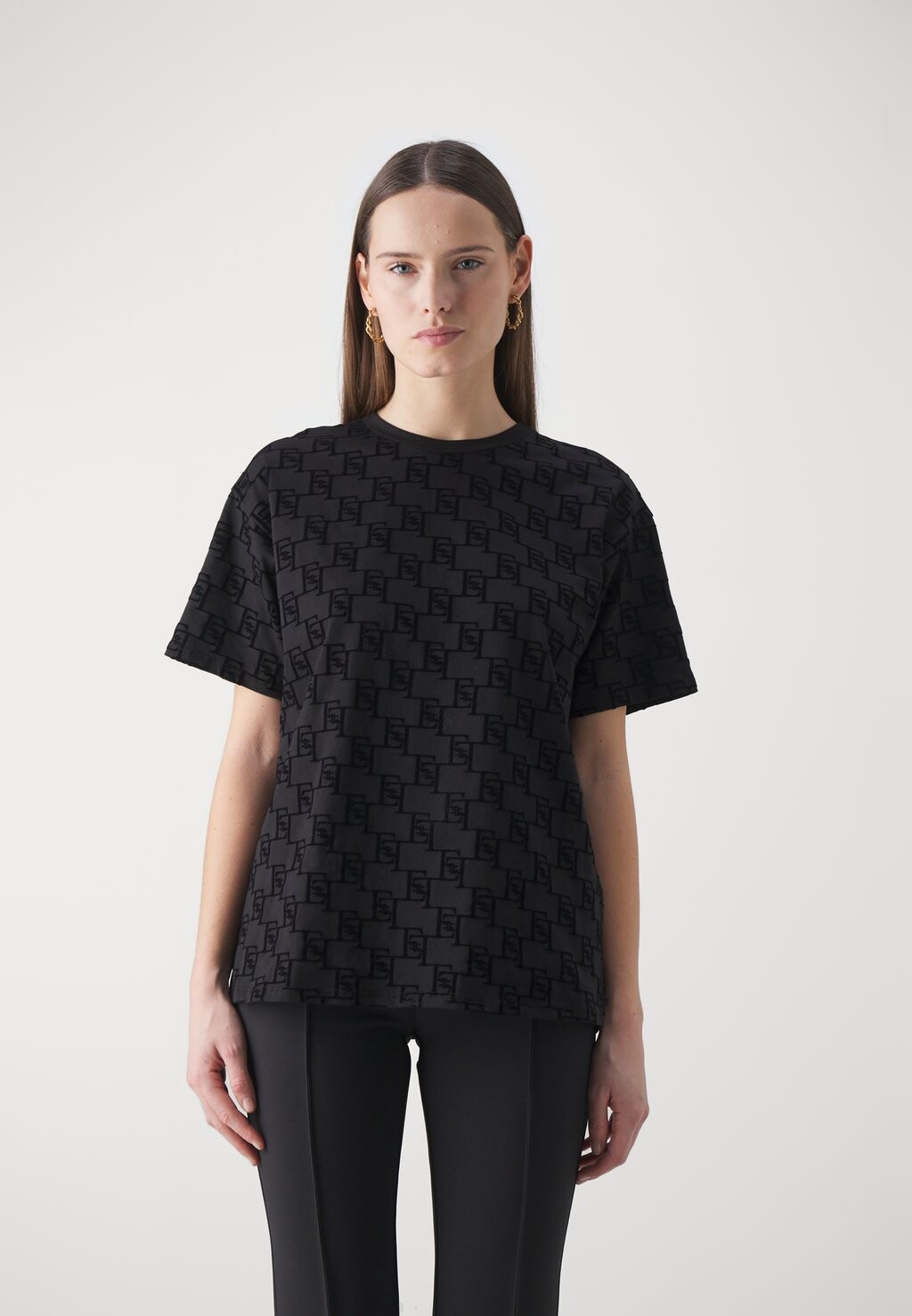 

Футболка с принтом Womens Elisabetta Franchi, черный