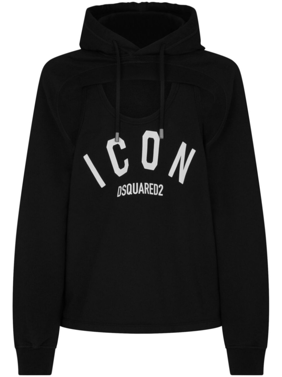 

Dsquared2 худи с логотипом и вырезами, черный