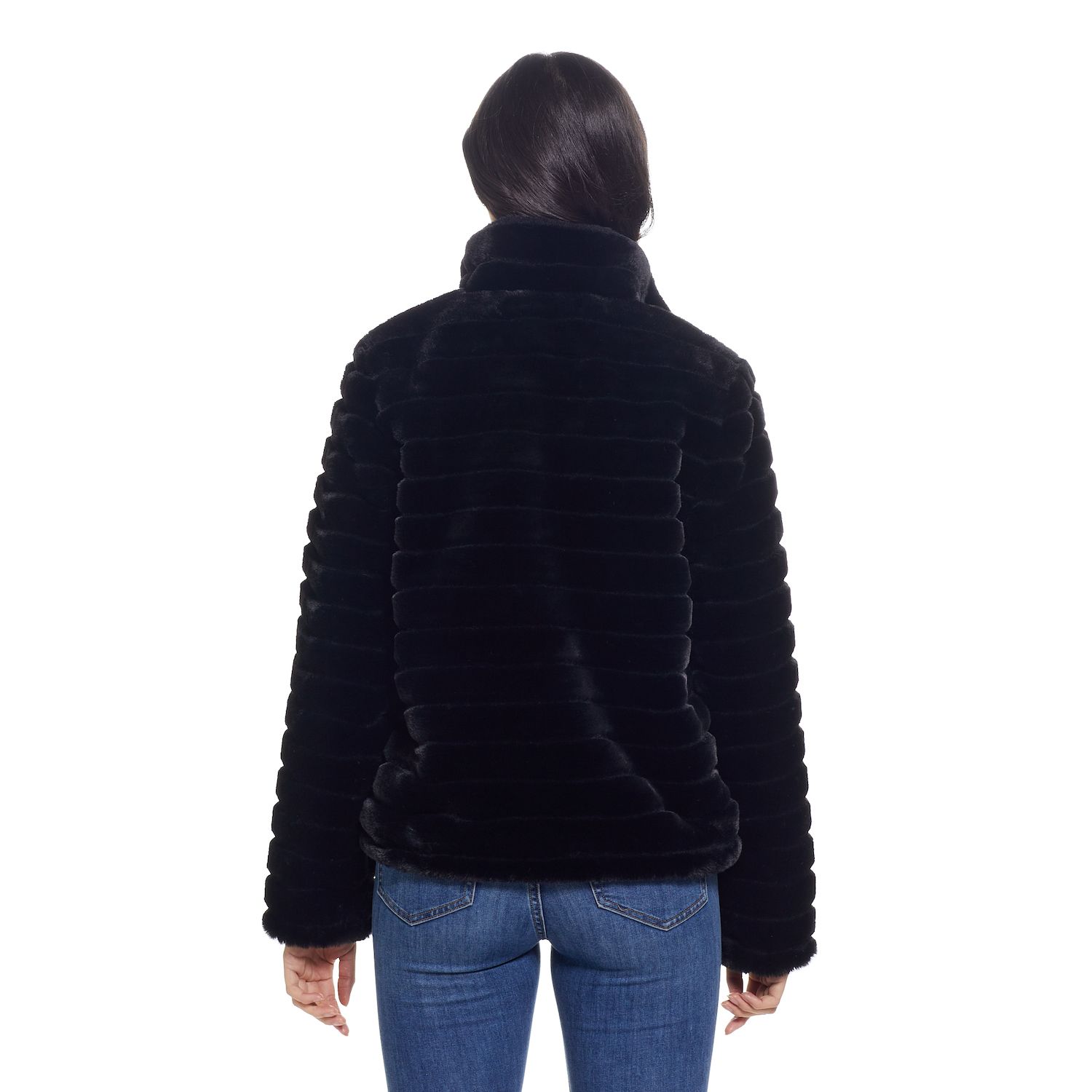 Женская куртка из искусственного меха с рифленой отделкой Weathercast Weathercast, черный парка больших размеров с отделкой из искусственного меха weathercast и капюшоном weathercast черный